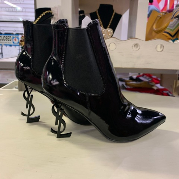 YSL Patent Leather Boots, Size 9.5/10 - Picture 4 of 7